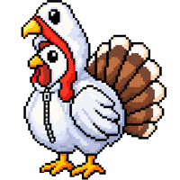 Chicken in Turkey costume